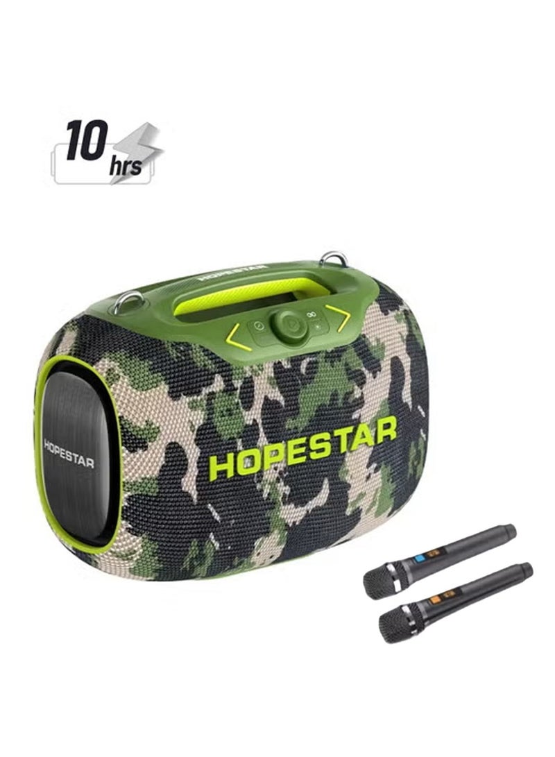 HOPESTAR Party Box 120W Portable Bluetooth Speaker with Dual Wireless Microphones, 200W Fast Charging, IPX6 Waterproof, DSP Chip, 10-Hour Playtime, RGB Lights – Ideal for Outdoor, Karaoke, and Family Gatherings - Image 1