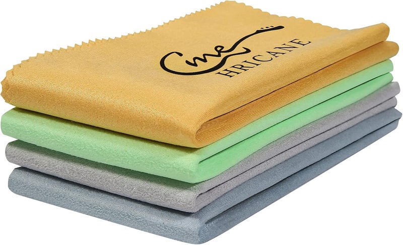 Hricane 4-Pack 12"x12" Guitar Cloths Ultrafine fiber suede Plush Polishing Cloths for Musical Instruments Premium Polishing & Cleaning Cloths for Guitar Violin Piano Clarinet Trumpet Sax Universal - Image 2
