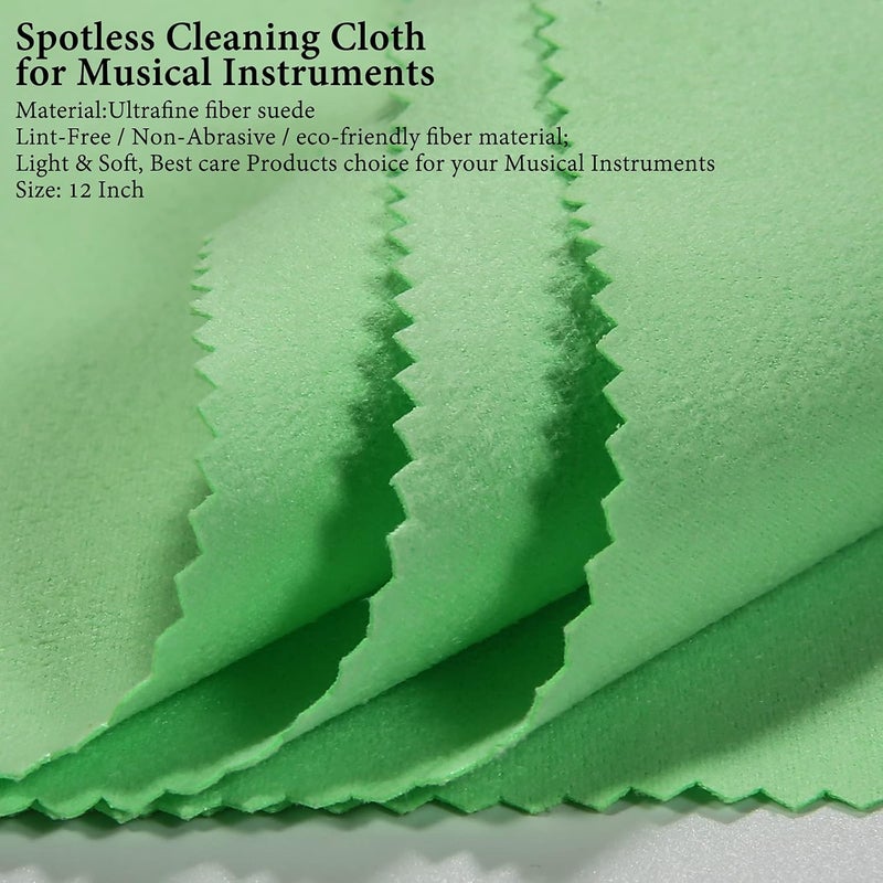Hricane 4-Pack 12"x12" Guitar Cloths Ultrafine fiber suede Plush Polishing Cloths for Musical Instruments Premium Polishing & Cleaning Cloths for Guitar Violin Piano Clarinet Trumpet Sax Universal - Image 3