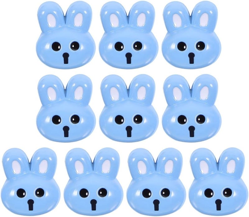 jojofuny 10pcs Blue Cute 3D Rabbit Buttons Decorative Coat Sewing Buttons for ’s Clothes Easter Scrapbooking Fasteners - Image 1