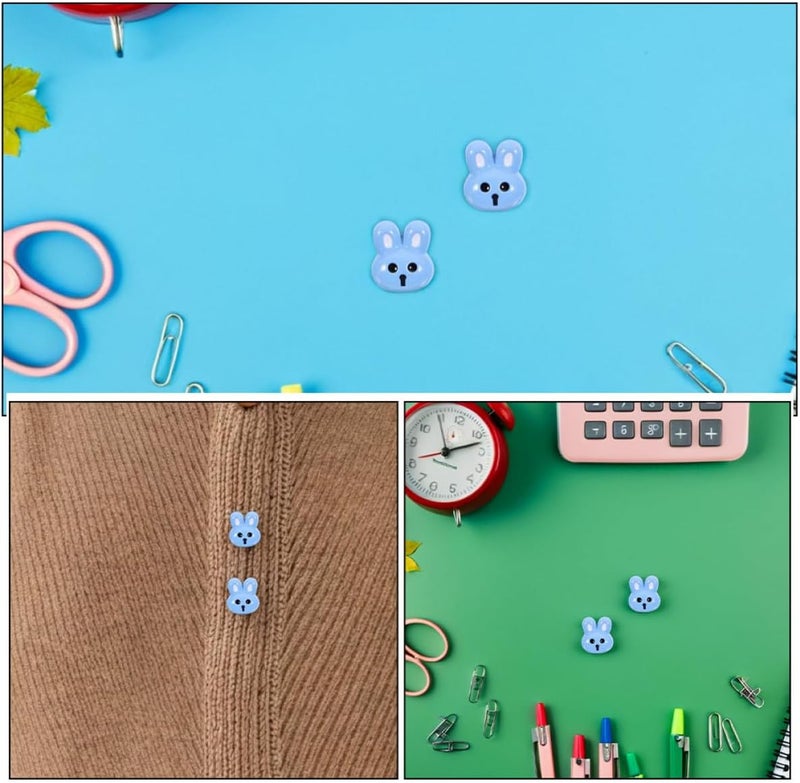 jojofuny 10pcs Blue Cute 3D Rabbit Buttons Decorative Coat Sewing Buttons for ’s Clothes Easter Scrapbooking Fasteners - Image 3