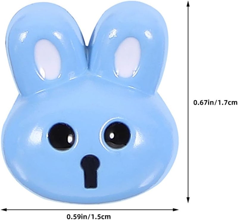 jojofuny 10pcs Blue Cute 3D Rabbit Buttons Decorative Coat Sewing Buttons for ’s Clothes Easter Scrapbooking Fasteners - Image 2