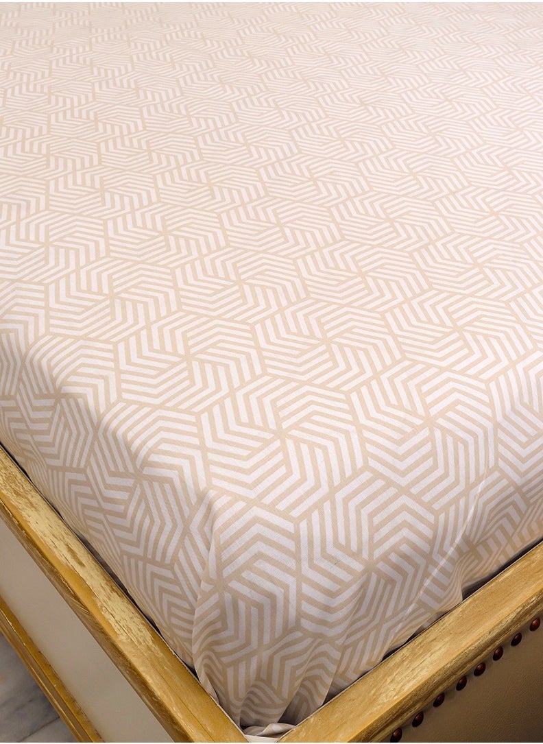 Home-Tex Design 3 Piece Hometex Design 100% Cotton King Size Printed Flat Sheet Set ABEE - 1 Flat Sheet (240x260 cm) + 2 Pillow Covers (50x80 cm)  - Image 5