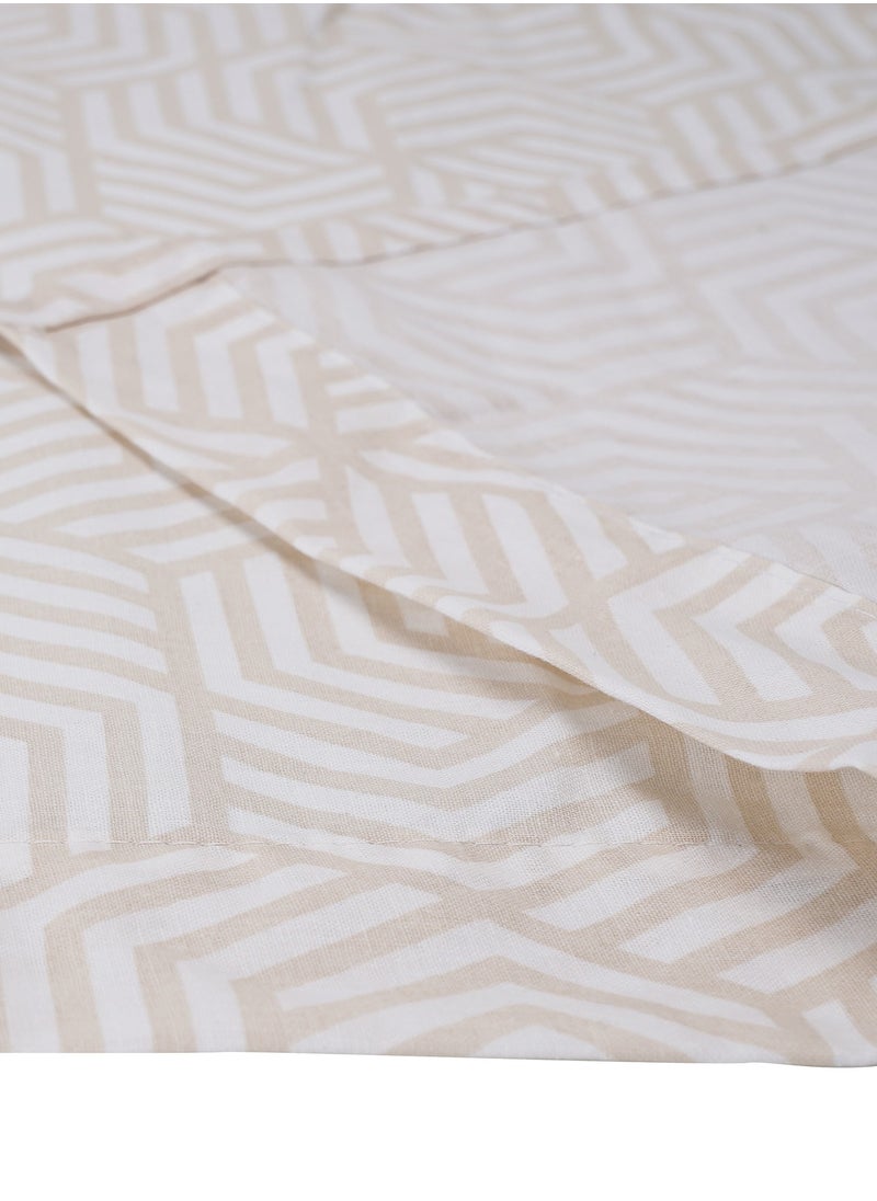 Home-Tex Design 3 Piece Hometex Design 100% Cotton King Size Printed Flat Sheet Set ABEE - 1 Flat Sheet (240x260 cm) + 2 Pillow Covers (50x80 cm)  - Image 3