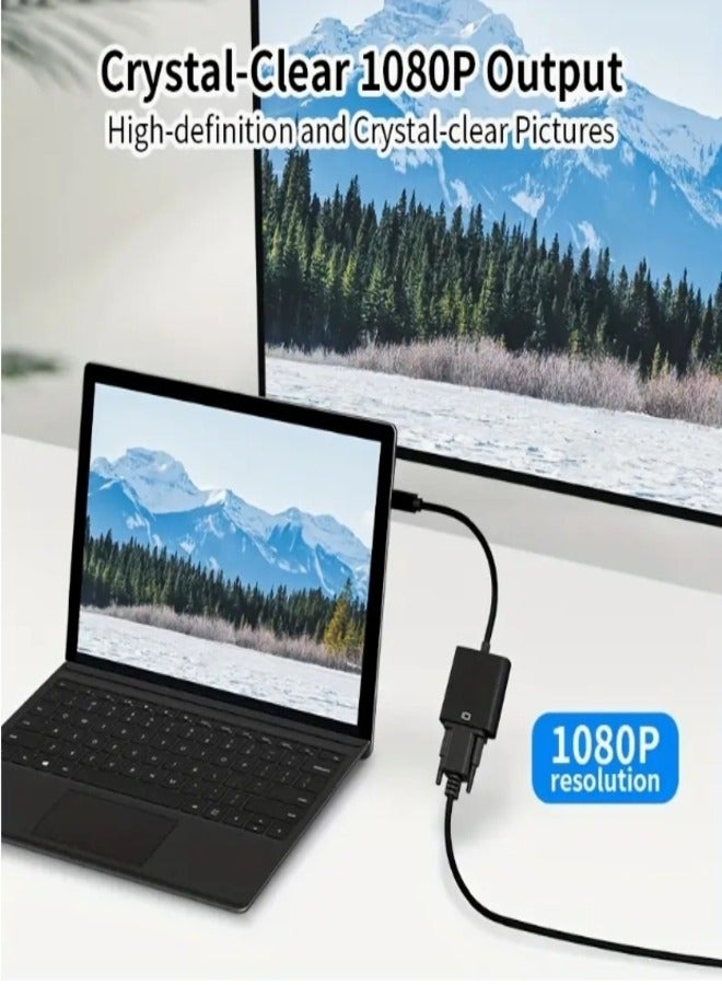 TP-BRIDGE Mini DisplayPort to VGA Adapter 1080P | Thunderbolt Compatible | Laptop to Projector Converter | Plug & Play - Image 2