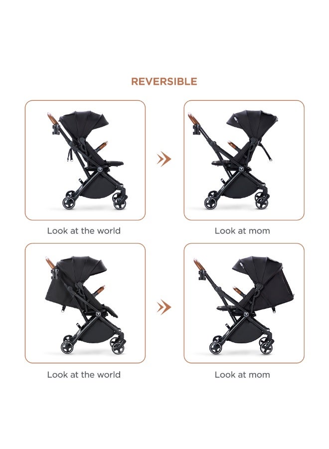 TEKNUM Compacto Auto Fold 360°  Reversible Stroller - Black - Image 5