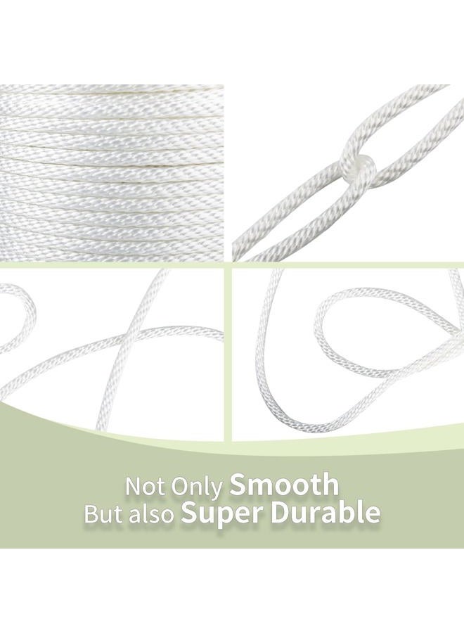 LUOPUTUO White Nylon Rope High UV and Abrasion Resistance, Multipurpose Tightly Braided Rope, 5/16 Inch 250 Foot Spool | Solid Braid - Industrial Grade - Low Stretch, Flag Pole, Clothes line - Image 4