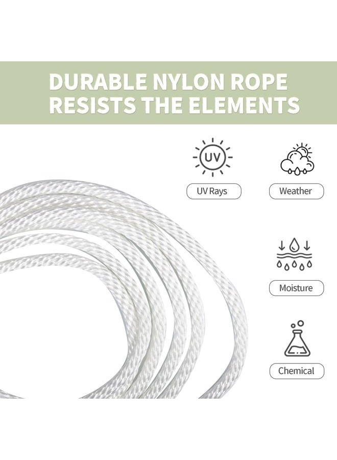 LUOPUTUO White Nylon Rope High UV and Abrasion Resistance, Multipurpose Tightly Braided Rope, 5/16 Inch 250 Foot Spool | Solid Braid - Industrial Grade - Low Stretch, Flag Pole, Clothes line - Image 3