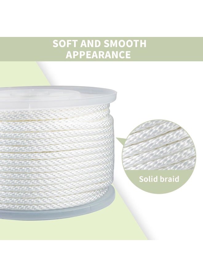 LUOPUTUO White Nylon Rope High UV and Abrasion Resistance, Multipurpose Tightly Braided Rope, 5/16 Inch 250 Foot Spool | Solid Braid - Industrial Grade - Low Stretch, Flag Pole, Clothes line - Image 2
