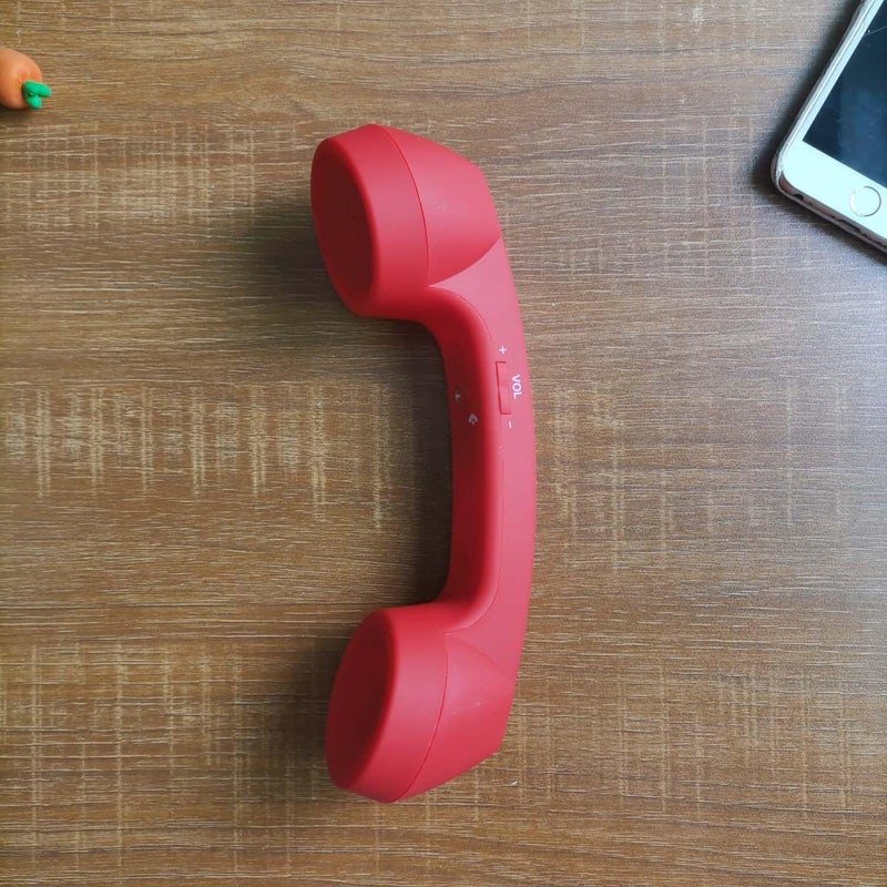 ENJOY-UNIQUE Wireless Retro Telephone Handset and Wire Handset Receivers Headphones for a mobile phone with comfortable call (Red) - Image 4