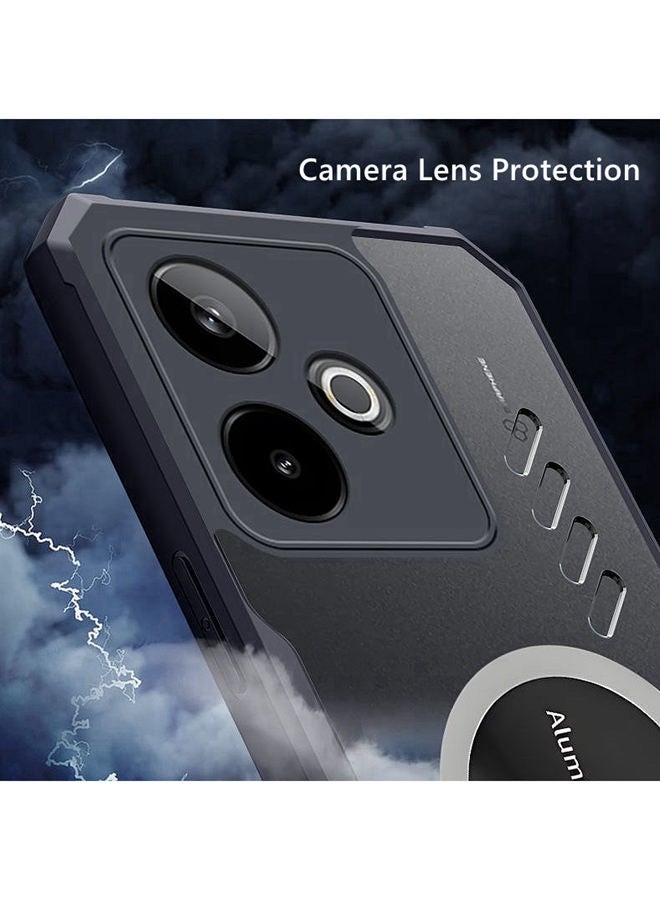 لحافظة Realme Gt 7T / حافظة Realme Gt 7 ， واقي عدسة الكاميرا المرتفعة ， غطاء واقٍ مغناطيسي متجمد لـ Realme Gt 7 / 7T ， غطاء واقٍ مقاوم للصدمات ， تبريد سريع ， تبديد الحرارة في اللعبة ， أسود - Image 3