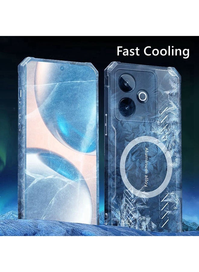 لحافظة Realme Gt 7T / حافظة Realme Gt 7 ， واقي عدسة الكاميرا المرتفعة ， غطاء واقٍ مغناطيسي متجمد لـ Realme Gt 7 / 7T ， غطاء واقٍ مقاوم للصدمات ， تبريد سريع ， تبديد الحرارة في اللعبة ， أسود - Image 4