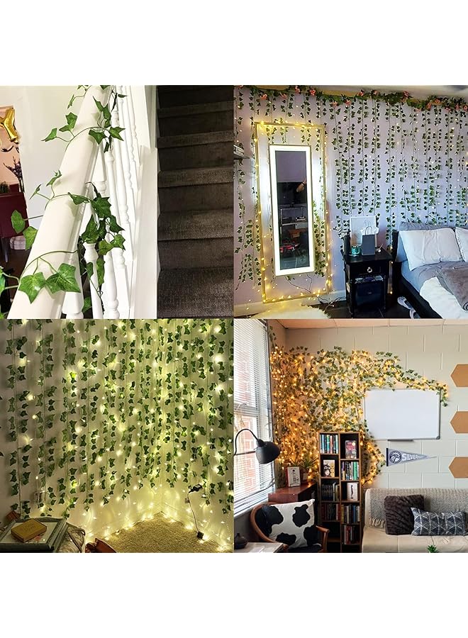 erorex 24Pcs Fake Leaves Artificial Ivy Garland Greenery Vines For Bedroom Decor Aesthetic Silk Ivy Vines For Room Wall Home Decoration - Image 4