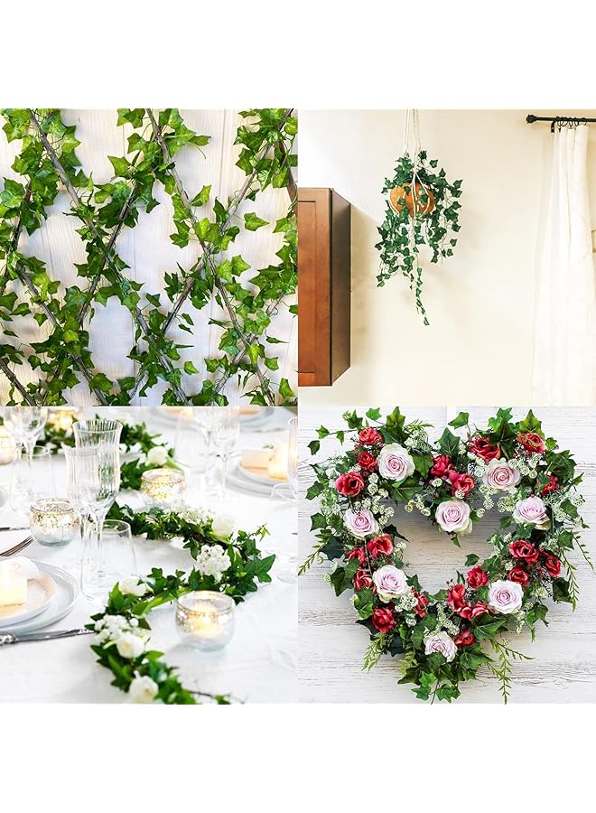 erorex 24Pcs Fake Leaves Artificial Ivy Garland Greenery Vines For Bedroom Decor Aesthetic Silk Ivy Vines For Room Wall Home Decoration - Image 5