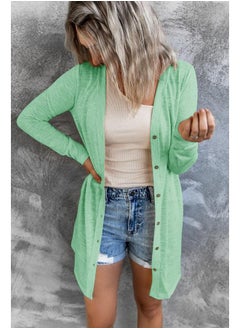 Generic 202 Autumn And Winter Europe And The United States New Women's Long Button Solid Color Casual Long Sleeve Cardigan Women 