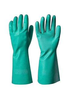 Rahul Professionals Rahul Professionals Reusable Multipurpose Nitrile SolventOil and FatChemical Resistant Hand Gloves Green for Construction Activities Industrial Purpose Home Kitchen Use 