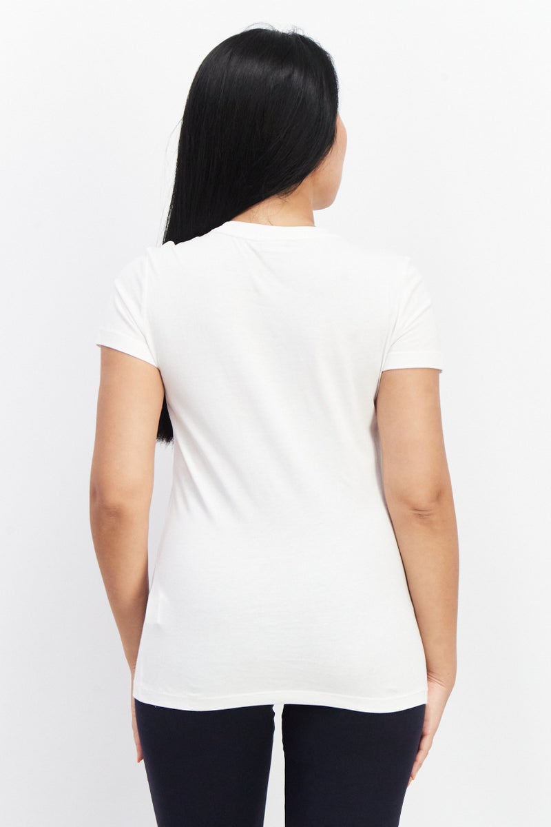 PUMA تي شيرتات رياضية نسائية قصيرة الأكمام في الهواء الطلق، أبيض/أسود - Image 4