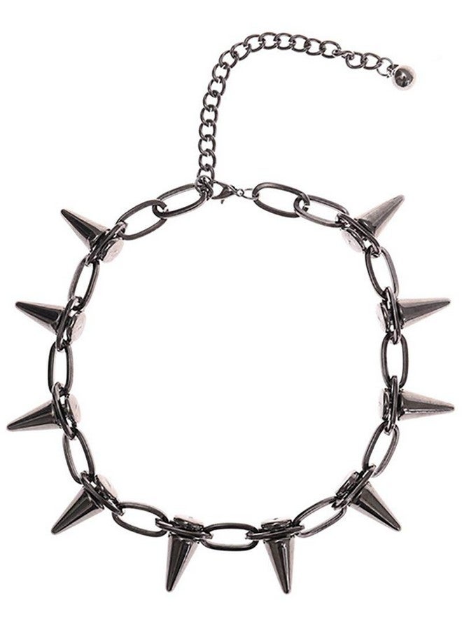 Reaowazo Spike Chokers For Women Girls Choker Goth Necklaces Mens Chain Choker Collar Punk Streetwear Handmade Adjustable Vintage Rivet Jewelry Black - Image 1