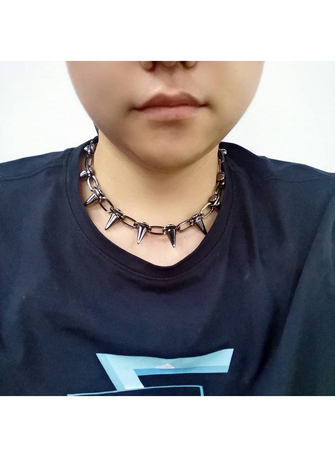 Reaowazo Spike Chokers For Women Girls Choker Goth Necklaces Mens Chain Choker Collar Punk Streetwear Handmade Adjustable Vintage Rivet Jewelry Black - Image 3