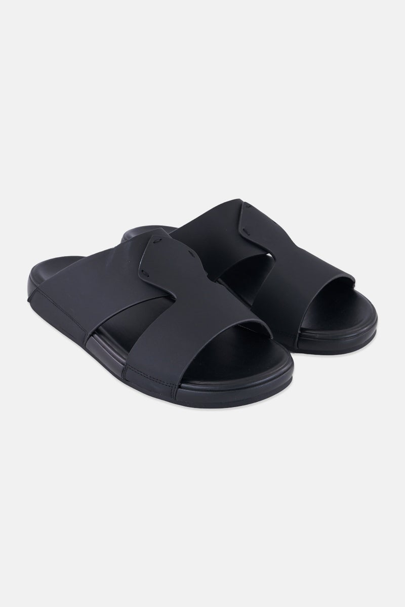 Algspar Men Slip On Arabic Sandals, Black - Image 1