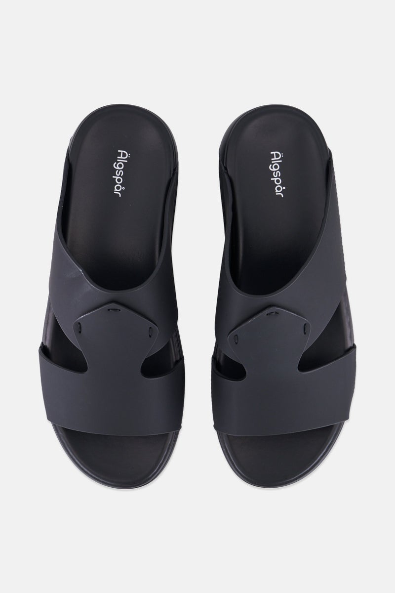 Algspar Men Slip On Arabic Sandals, Black - Image 3