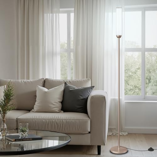 Ambimall LED Floor Lamp with Remote Control, 65" Standing lamp with Stepless Adjustable 3000K-6500K Colors & 30-100% Brightness, Foot Switch(Champagne Gold) - Image 5