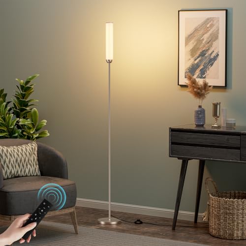 Ambimall LED Floor Lamp with Remote Control, 65" Standing lamp with Stepless Adjustable 3000K-6500K Colors & 30-100% Brightness, Foot Switch(Champagne Gold) - Image 4