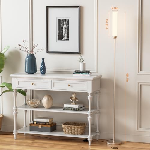 Ambimall LED Floor Lamp with Remote Control, 65" Standing lamp with Stepless Adjustable 3000K-6500K Colors & 30-100% Brightness, Foot Switch(Champagne Gold) - Image 2