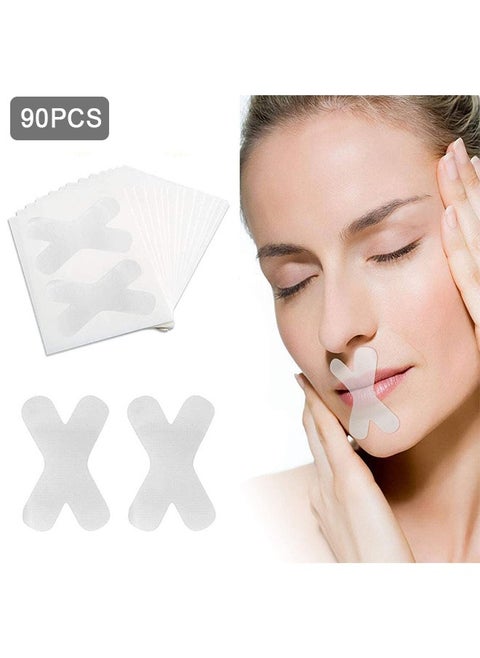 90Pcs Mouth Tape, Sleep Mouth Strips, Anti Snoring Devices Stop Snoring for Better Nasal Breathing, Gentle Transparent Tape Strips, Pain-Free Removal and Hypoallergic Tape