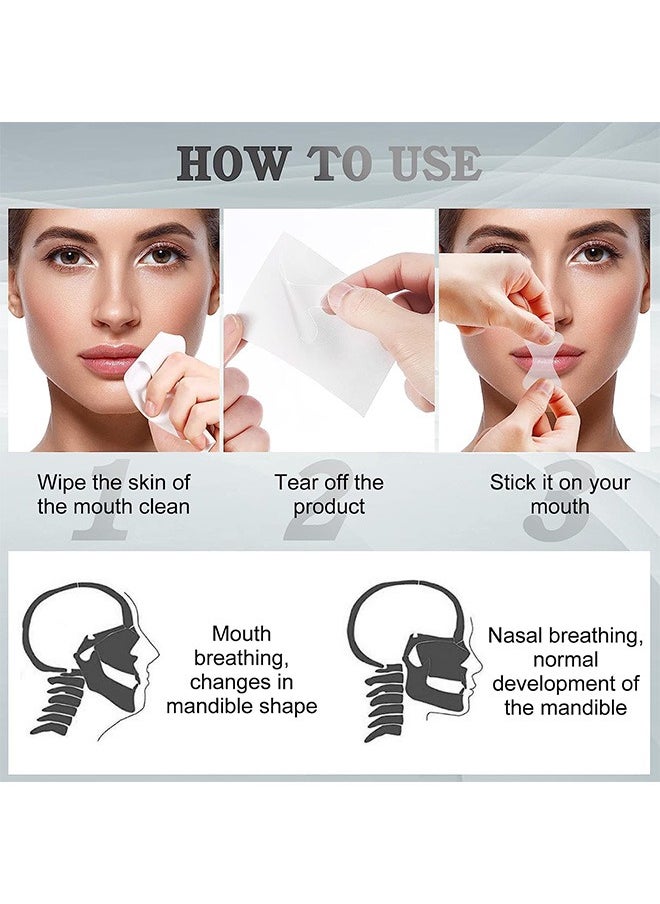 90Pcs Mouth Tape, Sleep Mouth Strips, Anti Snoring Devices Stop Snoring for Better Nasal Breathing, Gentle Transparent Tape Strips, Pain-Free Removal and Hypoallergic Tape