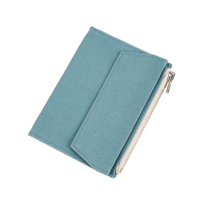 Moterm Canvas Zipper Pocket for Travelers Notebook, 1 Insert Pouch Refill for TN Accessories Card Holder Storage Bag File Folder Stationery (Passport Size,Skyblue)
