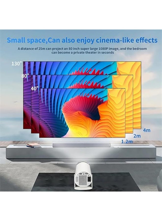 بروجكتور ألعاب Retro Console 2 في 1، يدعم 4K HD مع ألعاب ريترو مدمجة، Android WiFi، بروجكتور ذكي محمول للاستخدام الداخلي والخارجي - Image 3