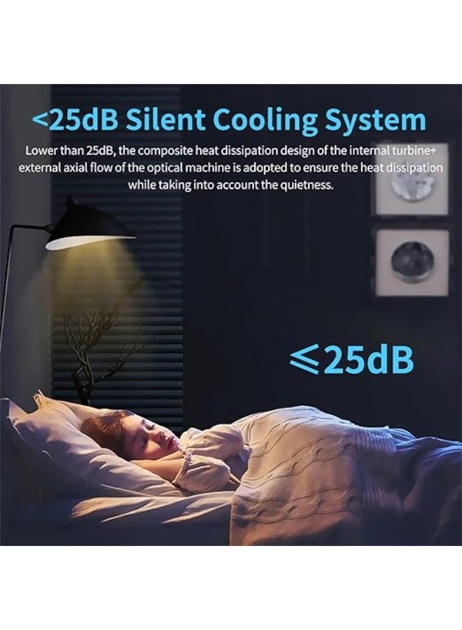 بروجكتور ألعاب Retro Console 2 في 1، يدعم 4K HD مع ألعاب ريترو مدمجة، Android WiFi، بروجكتور ذكي محمول للاستخدام الداخلي والخارجي - Image 5