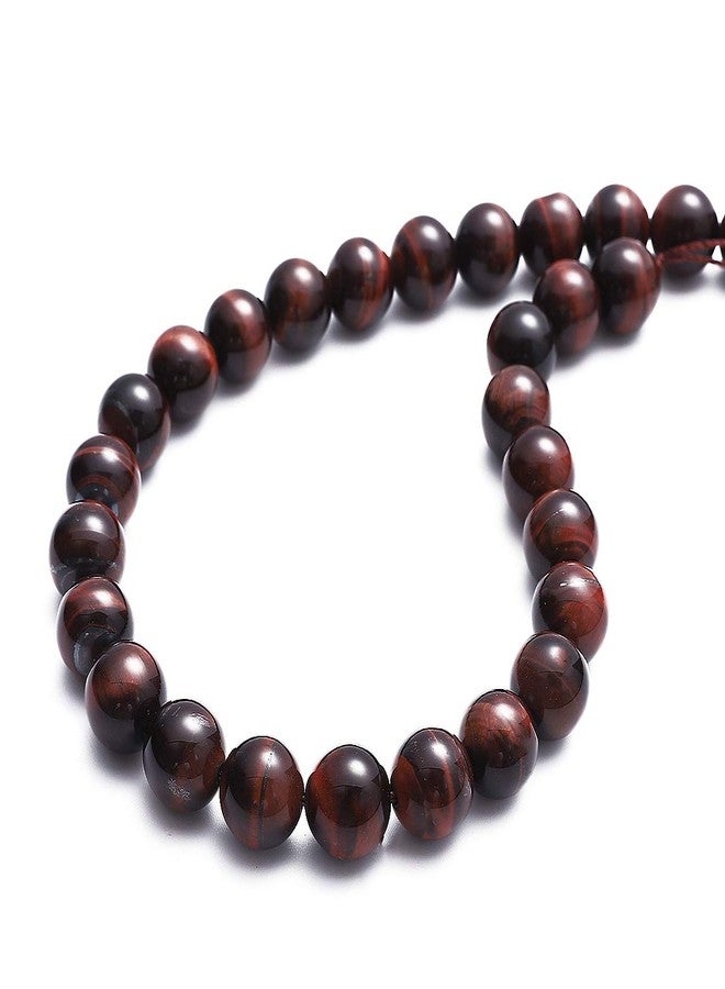 خرز BEADIA الطبيعي من حجر عين النمر الأحمر، خرز دائري غير مغلف، شبه كريم، لصنع المجوهرات، 10 مم، 38 قطعة - Image 1