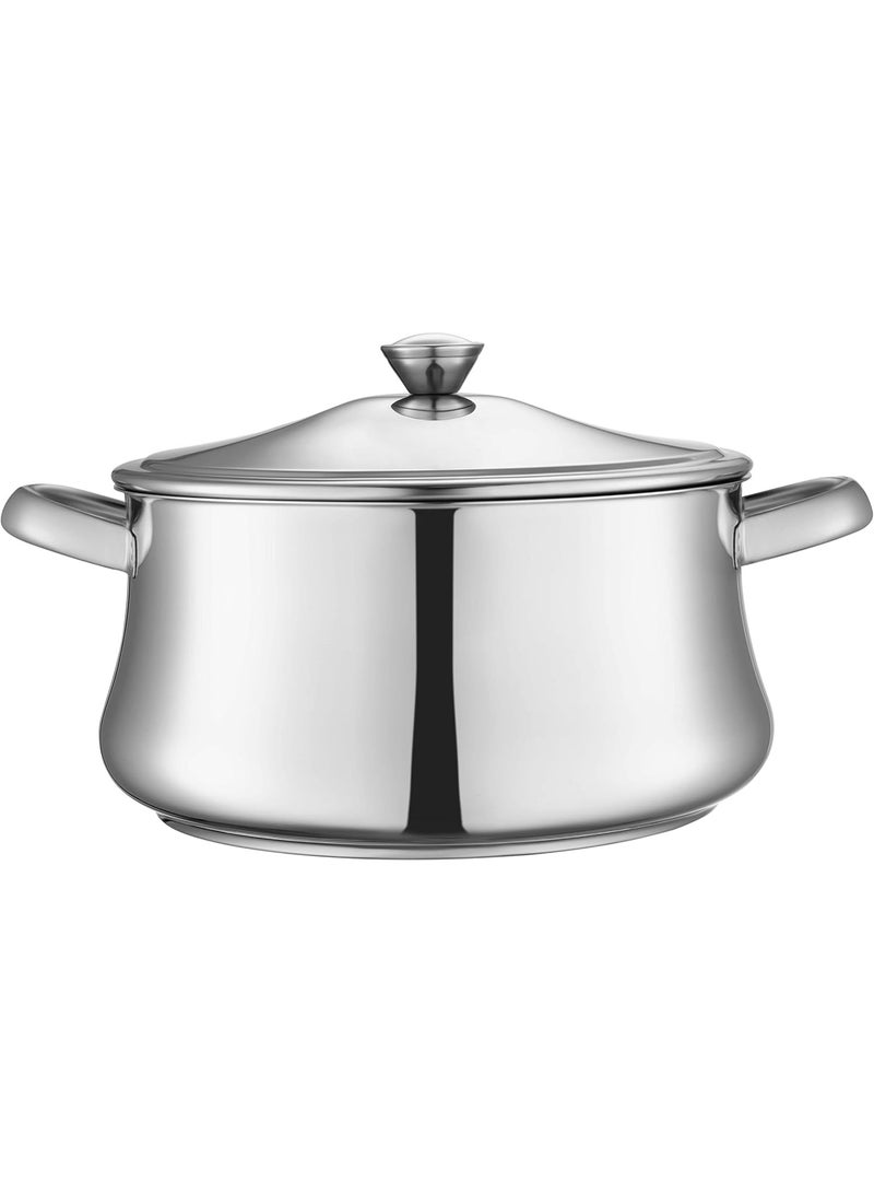 زهران طقم قدور من زهران، مصنوع من الستانلس ستيل، لون فضي بتشطيب مصقول، يتضمن 5 قدور مقاسات (16-32 سم). يتميز بقاعدة ثلاثية وآمن للفرن ومتوافق مع جميع مصادر الحرارة مع ضمان 25 سنة - Image 2