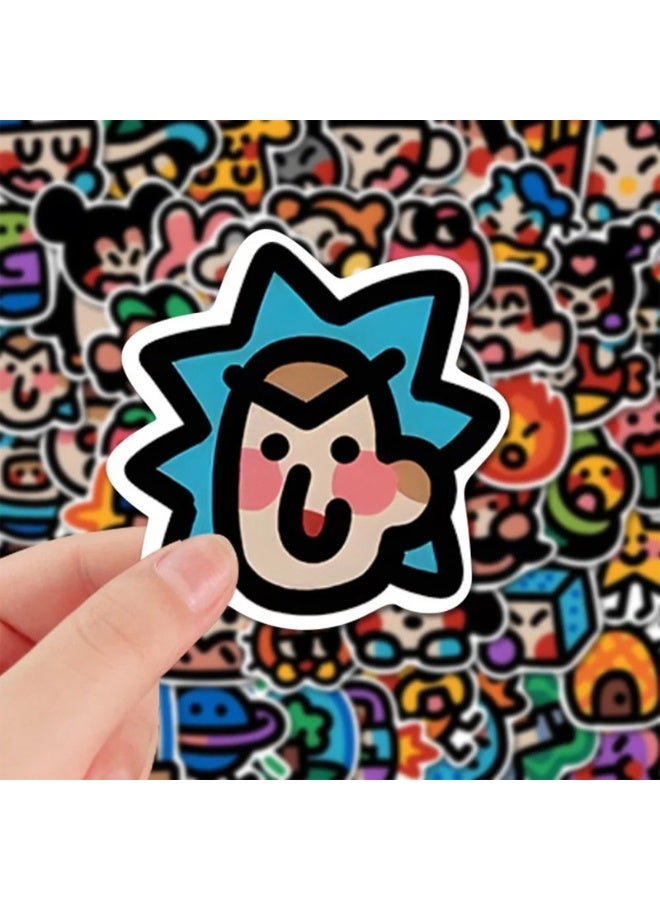 NIBEMINENT 100 Pcs Cartoon Oldschool Deco Kit Waterproof Stickers, High Definition Printing Bright Colors, Suitable for Laptop Skateboard Luggage Water Bottle Guitar DIY - Image 3