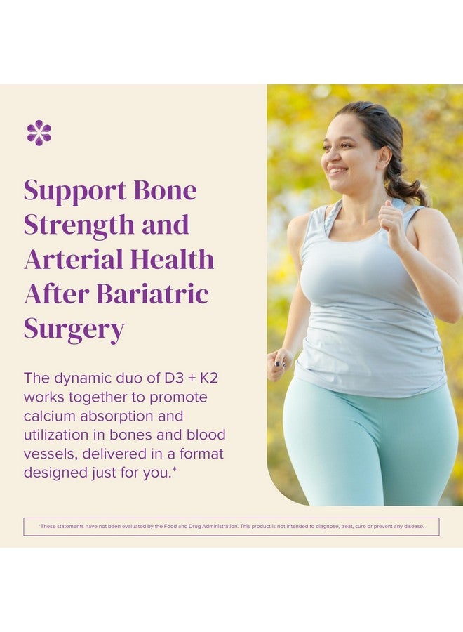 BariMelts Vitamin D3 K2-90 Fast-Dissolving Tablets (3-Month Supply) - Bariatric Vitamins for Women with Vitamin D3 5000 IU and K2 as MK-7, Natural Apple Flavor - Image 2