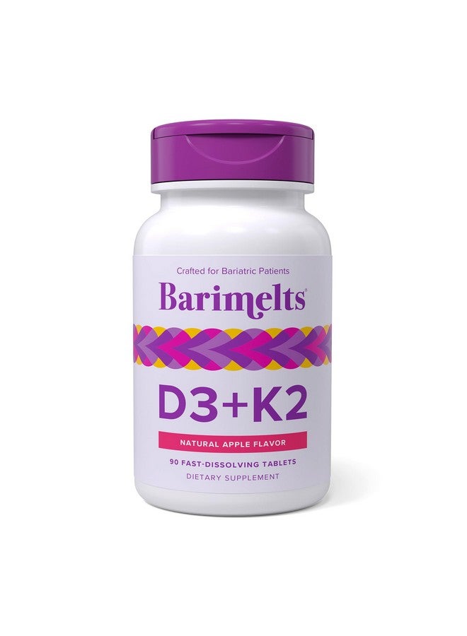 BariMelts Vitamin D3 K2-90 Fast-Dissolving Tablets (3-Month Supply) - Bariatric Vitamins for Women with Vitamin D3 5000 IU and K2 as MK-7, Natural Apple Flavor - Image 1