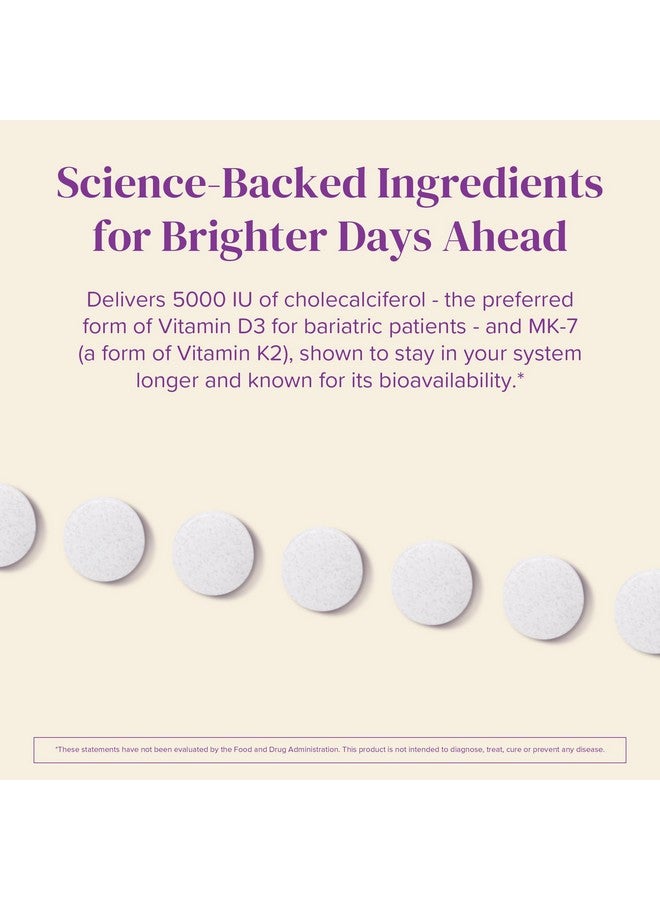 BariMelts Vitamin D3 K2-90 Fast-Dissolving Tablets (3-Month Supply) - Bariatric Vitamins for Women with Vitamin D3 5000 IU and K2 as MK-7, Natural Apple Flavor - Image 4