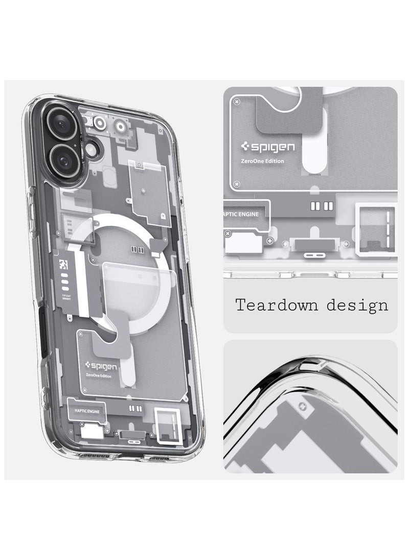 Spigen Ultra Hybrid MagFit for iPhone 16 Plus Case Cover with MagSafe (2024) - Zero One White  - Image 3
