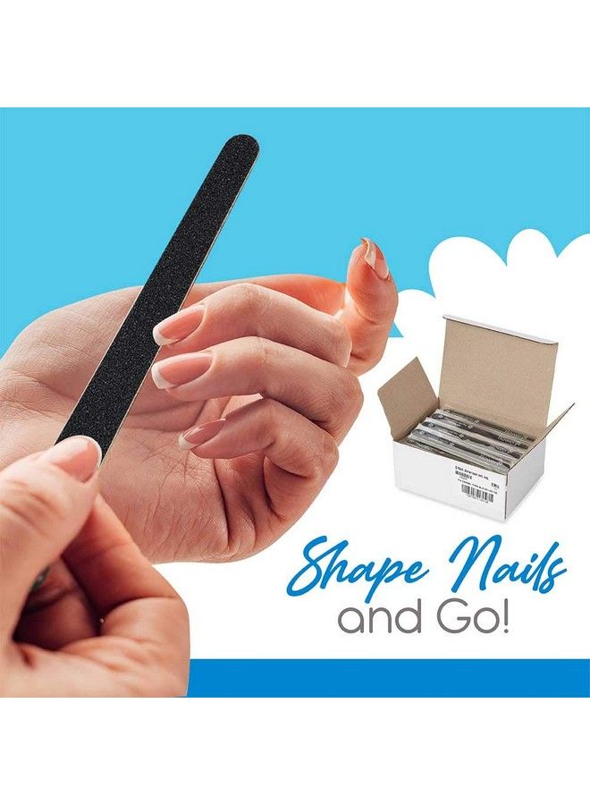Flowery Disposable Nail File Black Wood Core SilCarb 100 Files Per Box  - Image 3