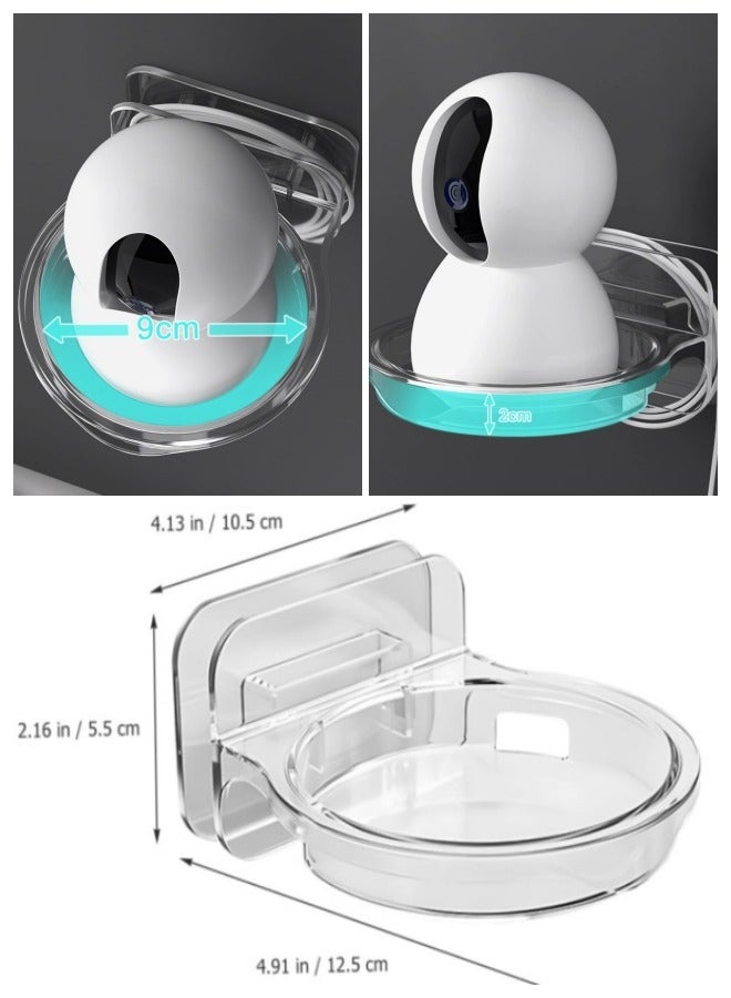 VarietyVoyageD 2 Pcs Acrylic Floating Small Wall Shelves Self Adhesive Wall Mounted Hanging Shelves Easy To Install No Drill For Security Cameras Baby Monitors Smart Speaker,install Indoor and outdoor, Suitable for storing toiletries, cosmetics, toys  - Image 2