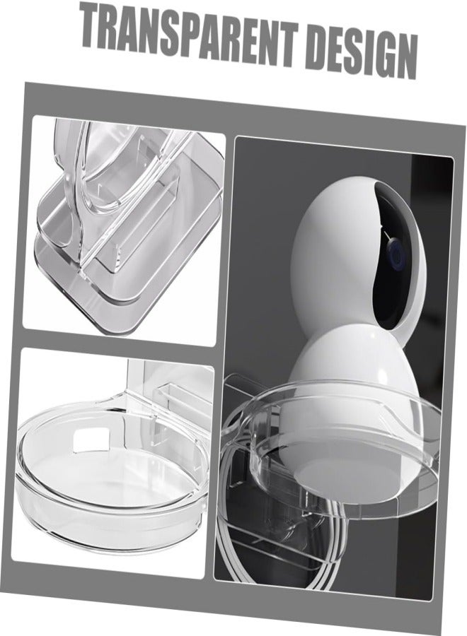 VarietyVoyageD 2 Pcs Acrylic Floating Small Wall Shelves Self Adhesive Wall Mounted Hanging Shelves Easy To Install No Drill For Security Cameras Baby Monitors Smart Speaker,install Indoor and outdoor, Suitable for storing toiletries, cosmetics, toys  - Image 5