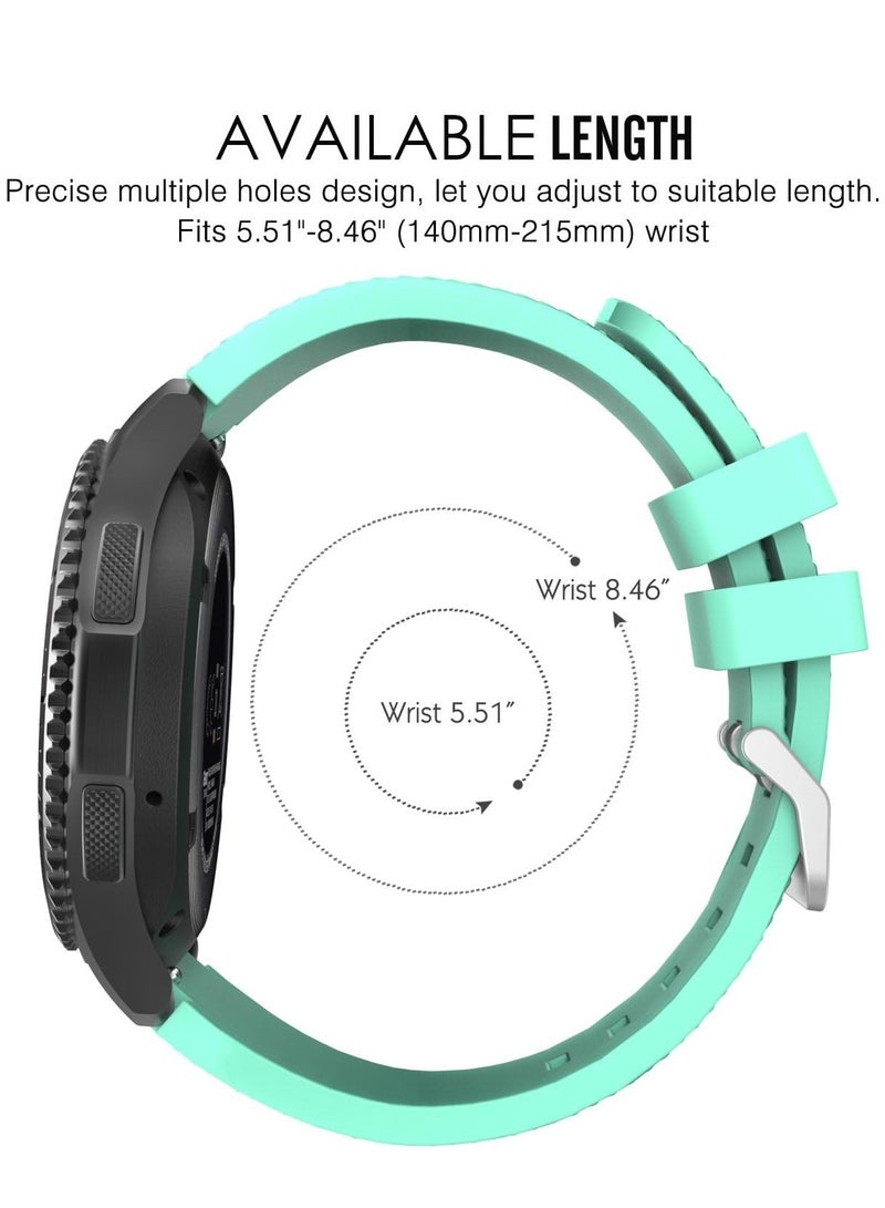 port Silicone Band 20MM Strap For Samsung Gear Sport/Watch 6/5/4/5 Pro 45mm/S2 classic/active 2 40mm 44mm/Amazfit GTS/2/2e/GTS3/3 Pro/2 Mini/3 Mini/Bip 3/Bip 3 Pro  mint Green - Image 2