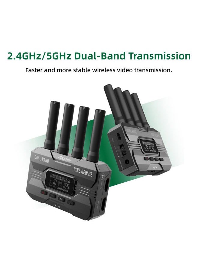 Accsoon CineView HE Wireless HDMI Transmitter, Dual-Band Transmission, 1080p60fps Transmission up to 1200ft 60ms Low Latency, Support 4 Devices,Compatible with Cineview 2 SDI/SE/Quad-Transmitter Ony  - Image 4