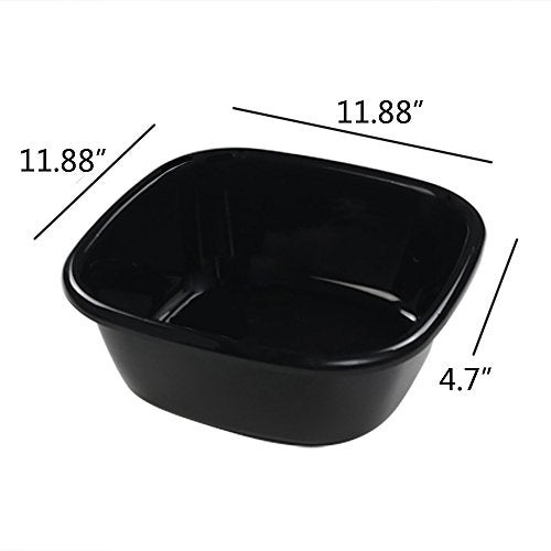Qskely 3-Pack 10 Quart Small Dish Pan/Wash Basin, Black - Image 3