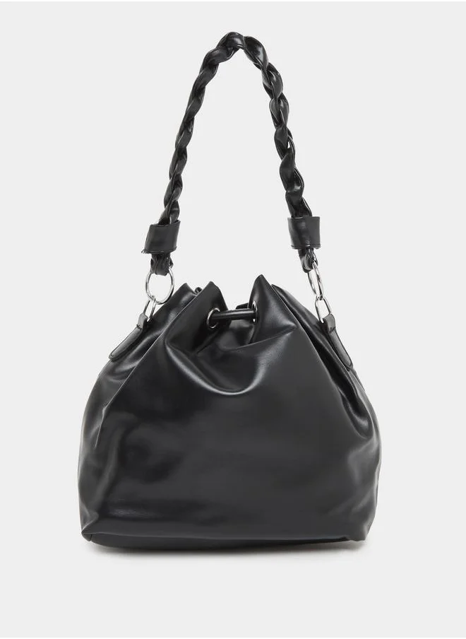Styli Styli Braided Strap Embellished Bag with Drawstring