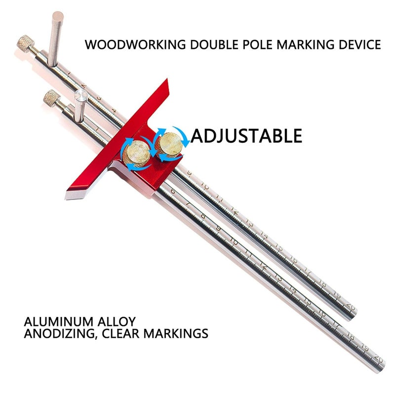 أداة قياس قابلة للتعديل من سبائك الألومنيوم لعلامات النجارة، مسطرة للعلامات لإصلاح الأثاث - Image 4