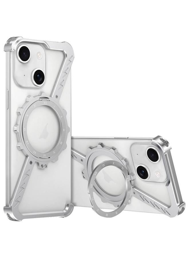 S-TOP Case For iPhone 13 Z-shaped Frameless Metal 360 Holder MagSafe Phone Case - Image 1