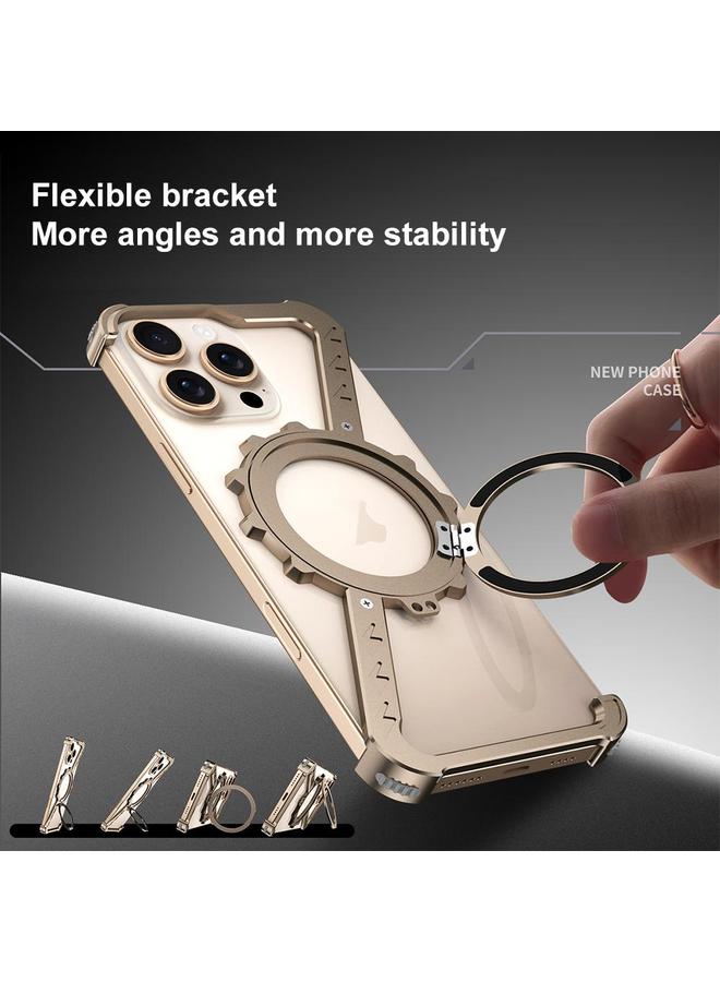 S-TOP Case For iPhone 13 Z-shaped Frameless Metal 360 Holder MagSafe Phone Case - Image 4